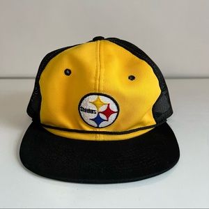Vintage Pittsburg Steelers Sports Black Yellow SnapBack Adjustable Hat
